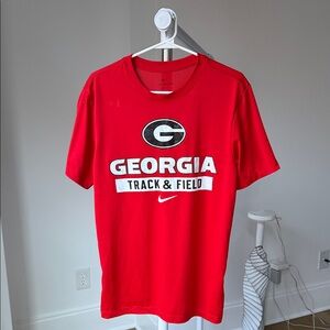 Nike Red Georgia UGA Track & Field Tee small